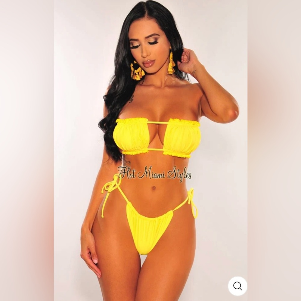 Hot Miami Styles Yellow Two Piece Bikini